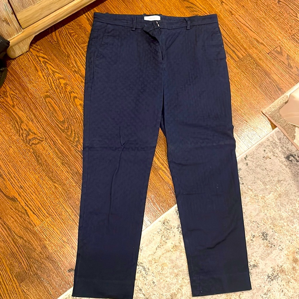 Euc Gap Slim Cropped Slacks With Pattern - image 1
